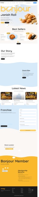 Bonjour Bakery home page desktop preview