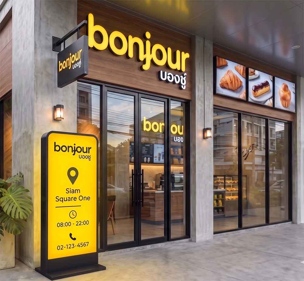 A Bonjour bakery storefront