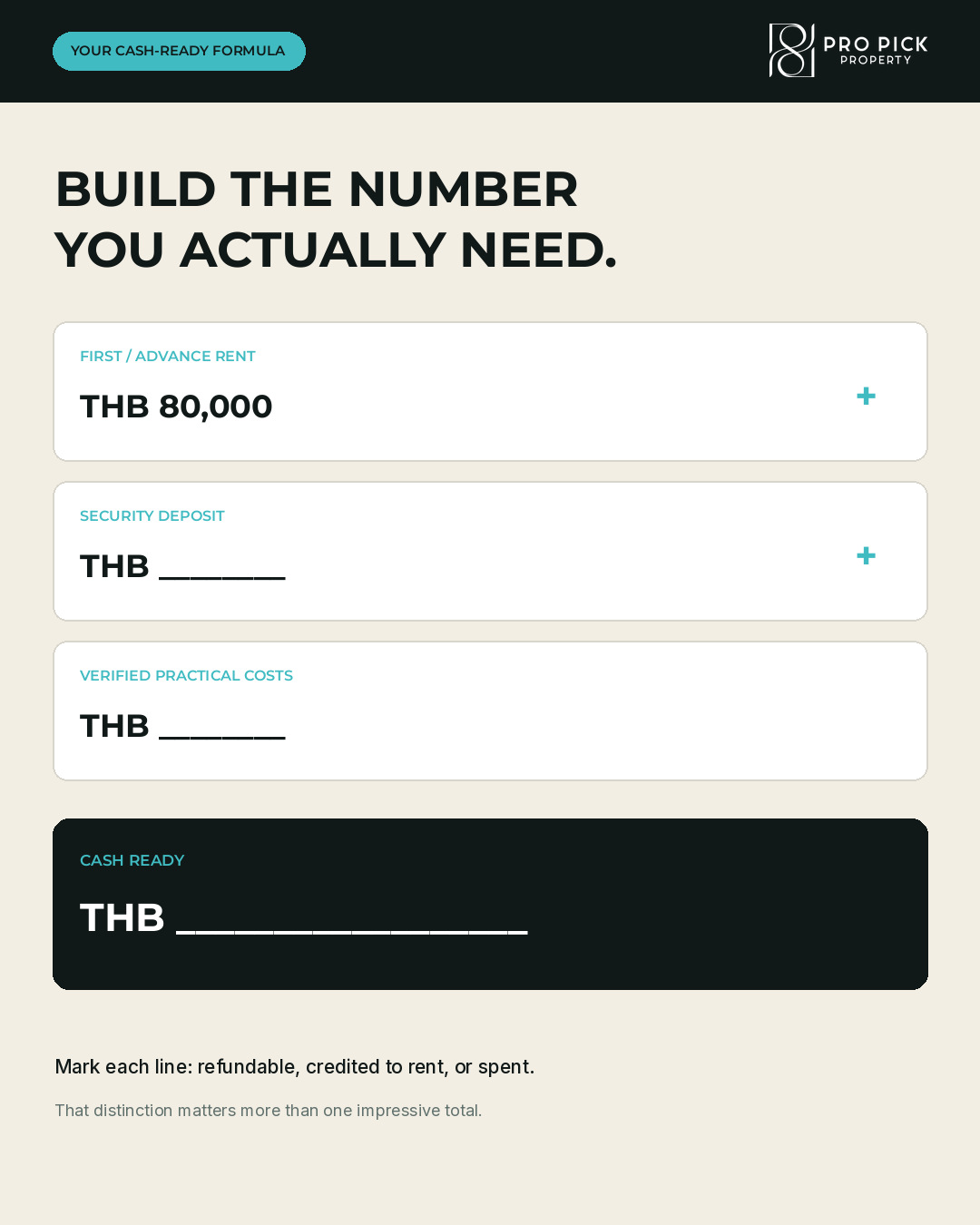 Cash-ready formula worksheet